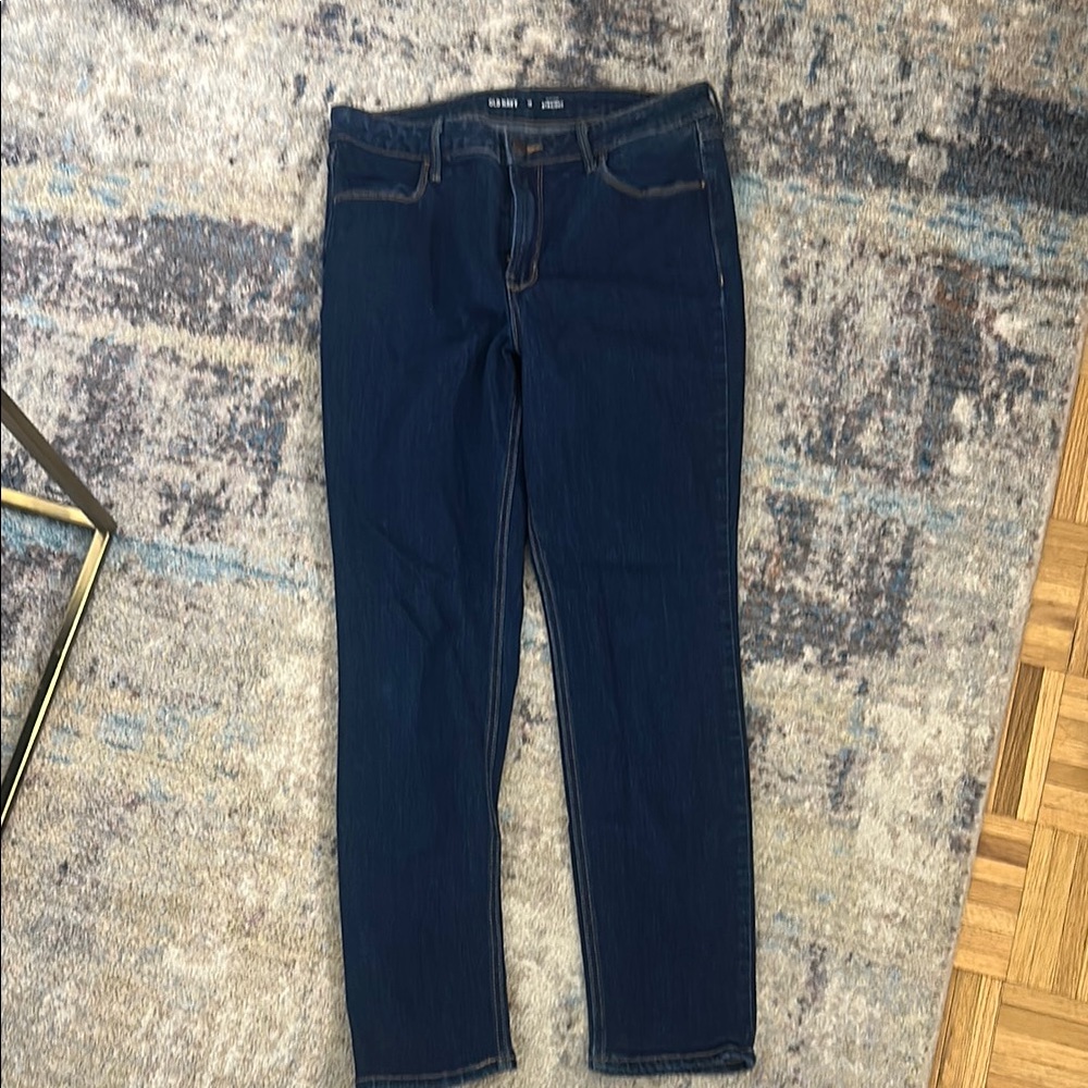 Dark Blue Women's Jeans Old Navy Size 12 high rise straight